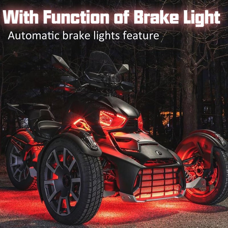 SUNPIE 18PCS Bright Motorcycle LED Underglow Kit w/Brake&Turn Signal, 12V Waterproof Multi-Color RGB LED Strips Motorcycles Lights for Harley Honda Kawasaki Suzuki - Image 3